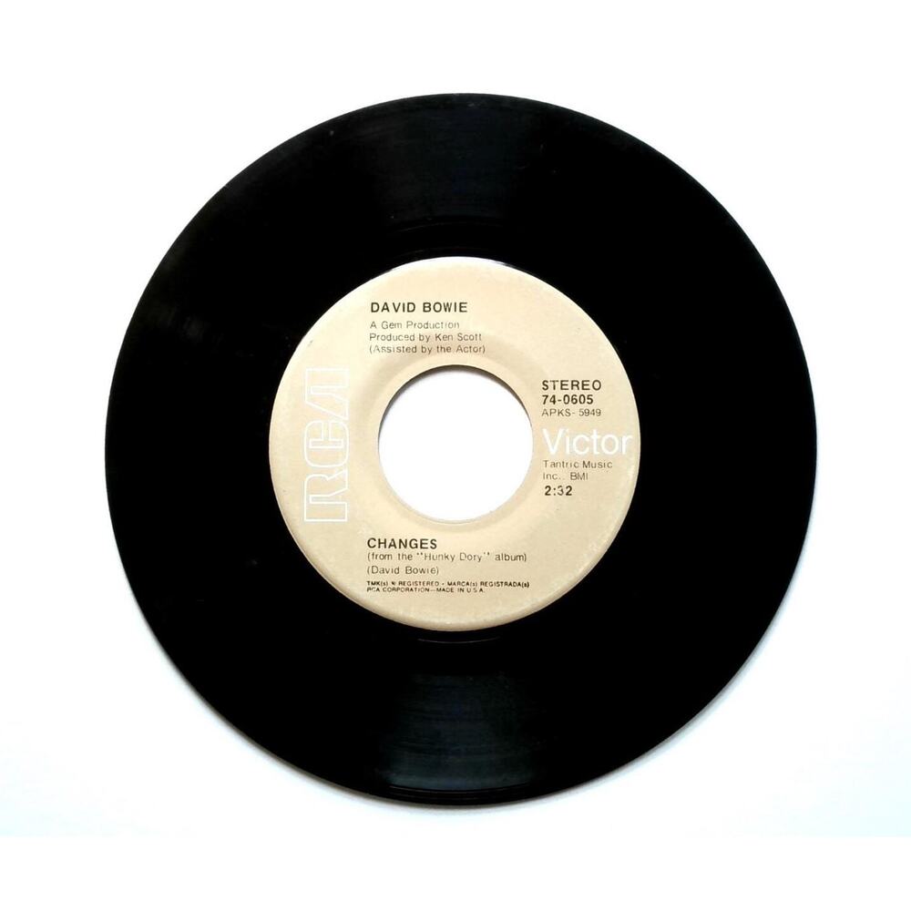 David Bowie – Changes / Andy Warhol RCA 7" Vinyl Record Tan/Brown Label 74-0605